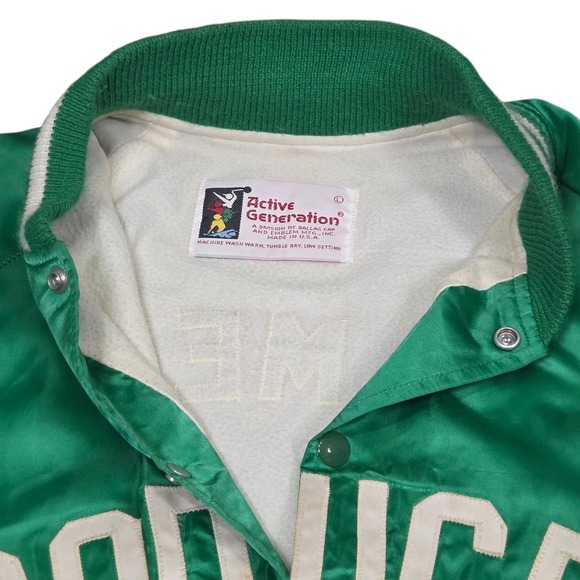 Vintage‎ Active Generation Producers Satin Green Snap Button Jacket Size Large - Picture 10 of 13